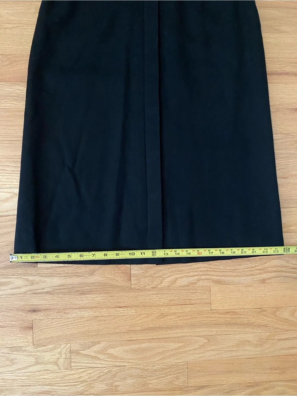 Vintage Evan-Picone Black Wool Blend Button Front Midi Skirt ILGWU